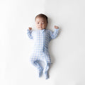 Zippered Footie in Gingham Breeze