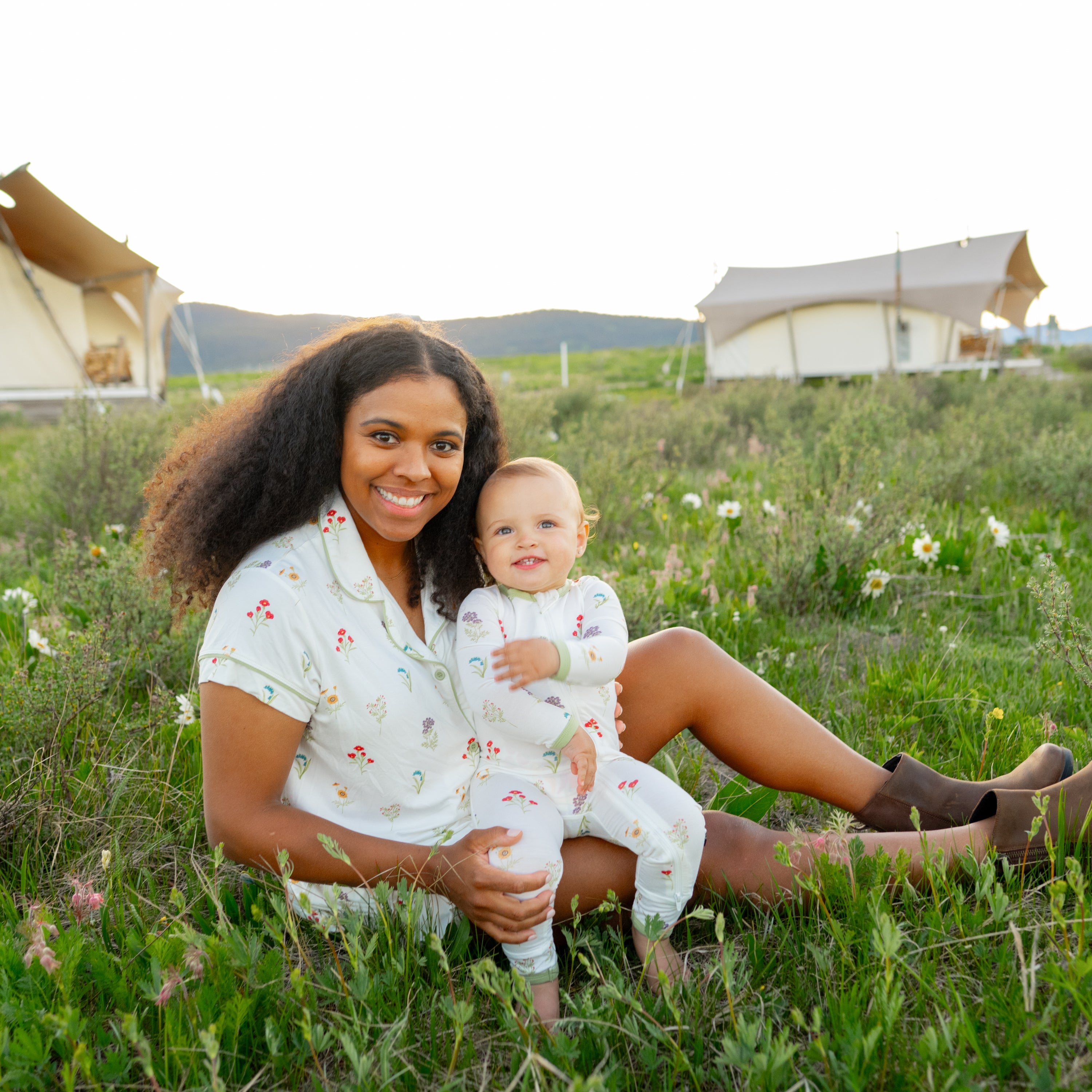 Zippered Romper in Wildflower