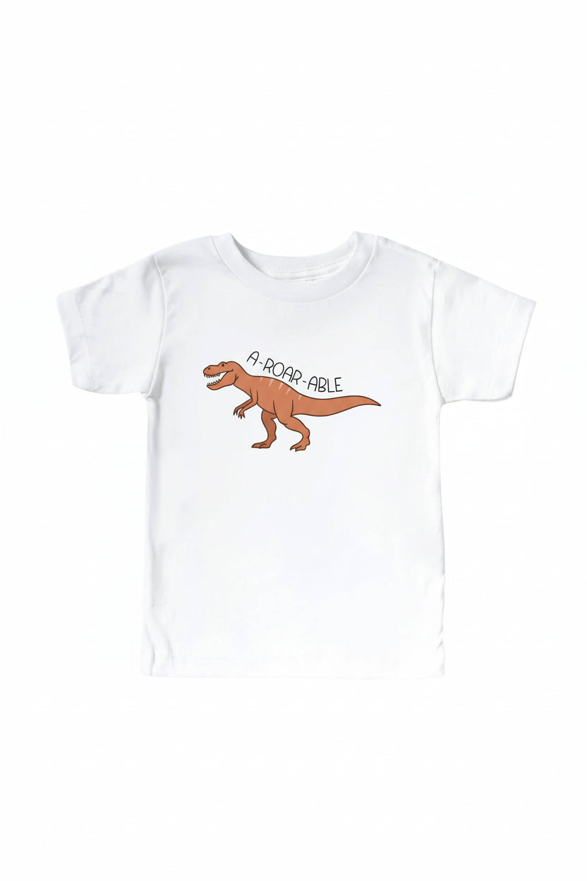 A-Roar-Able Kids Graphic Tee | White