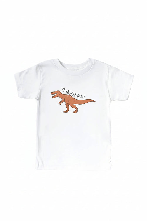 A-Roar-Able Kids Graphic Tee | White