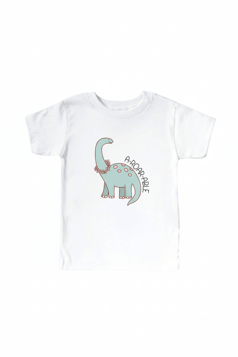 A-Roar-Able Kids Graphic Tee | White